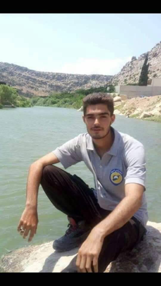Ali al-Qadur, volunteer for the Syrian Civil Defense and killed in an alleged Russian double-tap airstrike on Khan Sheikhoun on June 26th (via Shabab Al Latamina).