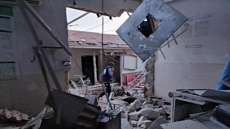 Image of al-Shifaa hospital in Afrin, which was destroyed by missile and artillery strikes on June 12, 2021. "The authorities of the Turkish state of Hatay announced killing 13 civilians and injury 27 others as a result of the attack carried out by SDF." (Image posted by Qasioun)