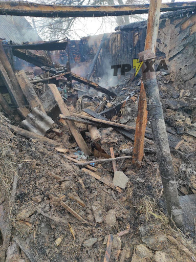 Destruction caused by alleged Russian shelling of Zolochev on March 10, 2022. (Image posted by Truexanewsua).