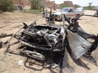 Damage caused by alleged US drone strikes on August 28, 2012. (Image posted by Dammonnet)