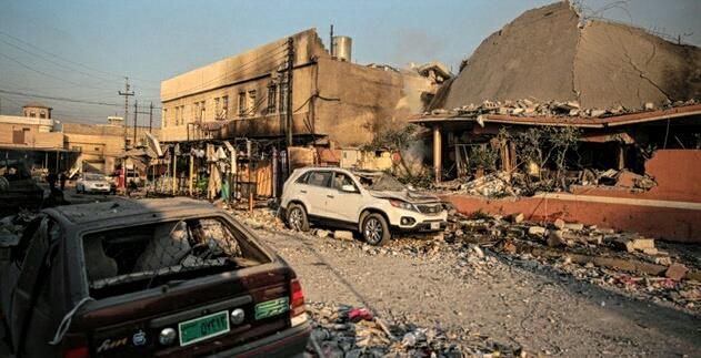 Severe damage in Mosul following a reported Coalition strike December 21st which killed 10 or more civilians (via NRN News)