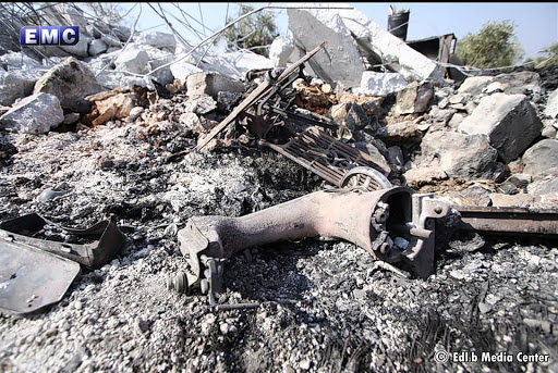 Location of the American forces landing and killing of ISIS leader Abu Bakr al-Baghdadi in the town of Barisha - north Idlib. (via EMC)
