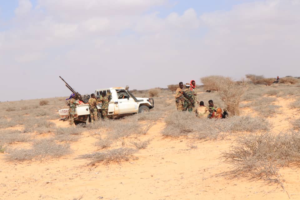 "@SNAForce with the support of the Galmudug State forces and local forces killed 10 #AlShabaab and injured others after conducting a planned operations against terrorists’ hideout at #Qaycad area in Mudug region." (Image via @RadioSNA on Twitter)