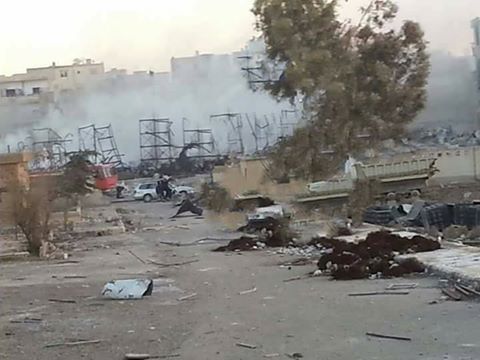 The aftermath of a strike on Qitar street, February 20th (via RBSS)