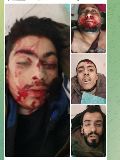 Some of the victims after a missile was reported to have hit Al-Bab on February 2nd 2022 (Image via @rdwanalshhwan / Twitter)