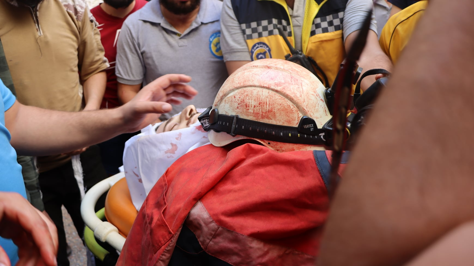 Hammam Al-Asi, a civil defense journalist in the Zabur center, died from his injuries following a double strike on Sarja while Civil Defense teams were rescuing the wounded. (Image posted by Syrian Civil Defense)