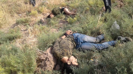A civilian executed allegedly by Turkish forces in the Turkish side of the border opposite of Ras Al Ayn on October 28th 2019. (via@TurkeyUntold)