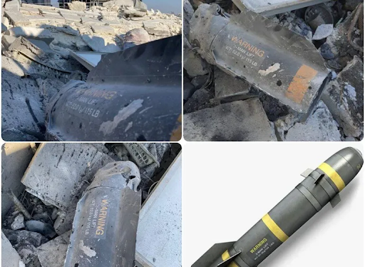 Hellfire missile used in an alleged Coalition (British) drone strike in al-Bab on December 20, 2022. (Image post from Shaam News)