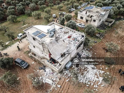 Footage of site where US air raid took place on February 3rd 2022 (Andalou Agency)