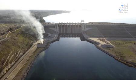 The Euphrates Dam following an alleged Coalition raid, March 27th 2017. (via Hashtag Syria)