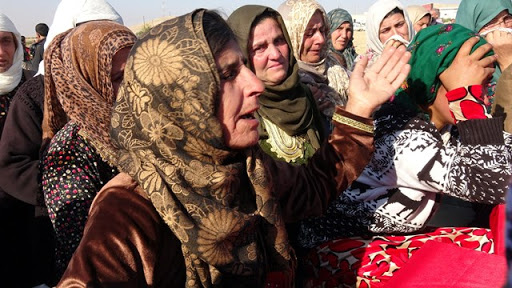 Images from the funeral of the victims killed in an alleged Turkish attack (via ANHA)