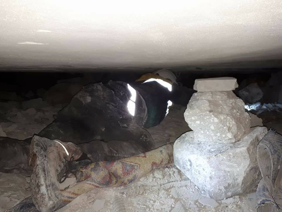 The aftermath of airstrikes on Ma'saran, 29th Jan 2018. (via @SyriaCivilDef)