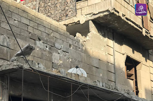 Halab Today TV reported on the destruction after at least one missile hit Al-Bab on February 2nd 2022 (Image via @HalabTodayTV / Twitter)