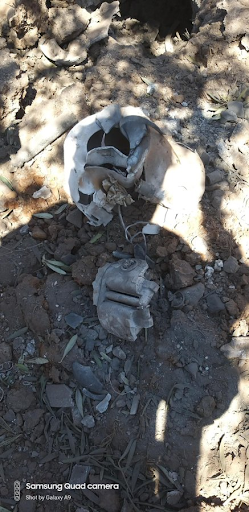 Remnants of the missile from a US drone that killed a civilian in Qurqaniya, Syria on May 3, 2023. (Image posted by @anasanas84)