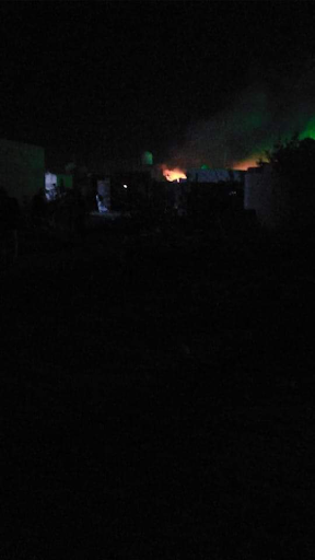 Fire and explosions caused by alleged US drone strikes on a home east of Marib on November 30, 2022. (Image posted by @VG7FzHXGNBa2LwY)