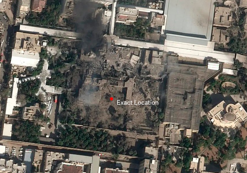 The first satellite image of Ayatollah Ali Khamenei's residence complex in Tehran after the joint Israeli-U.S. attack (Released by Airbus)
