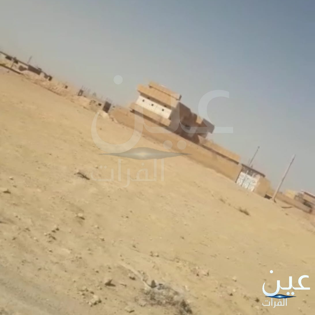 Damage to the Afghan headquarters in Al-Hari caused by the US airstrikes on the border areas of Al-Bukamal countryside on June 28, 2021. (Image posted by Eye of Euphrates via Facebook)