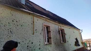 Damage caused by alleged Russian shelling of Zolochiv on April 6, 2022. (Image posted by @walterlekh)