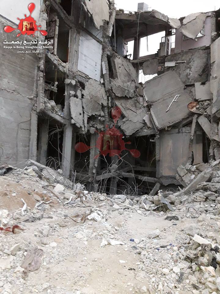 The aftermath of the airstrike on 25th September 2017. (via RBSS)