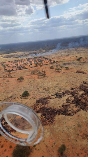 Alleged KDF airstrikes in Gherille on July 13, 2023. (Image posted by @abuga_makori)