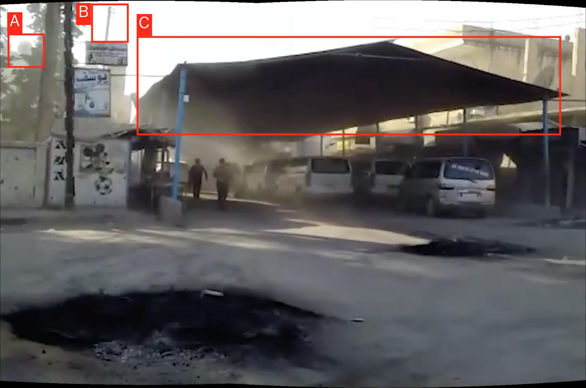Panoramic stitch of footage from incident.