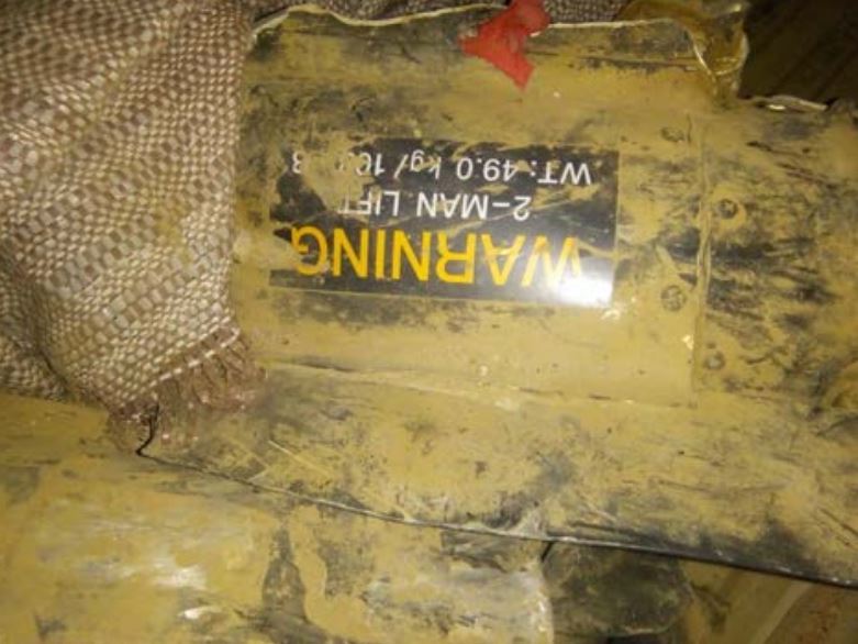 Weapon remnants found after the attack, which a weapons expert identified as being from an AGM-114 Hellfire missile. Photo received from a relative. Via Mwatana