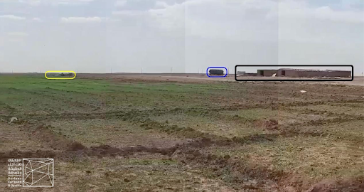Footage from the video, showing the farmhouse, in the black square. Credit: STJ.