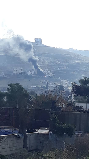 Civilian casualties and fires caused by alleged Russian or Syrian regime airstrikes on the outskirts of the village of Ariha on January 23rd 2020 (Image via @abo_aljod84 / Twitter)