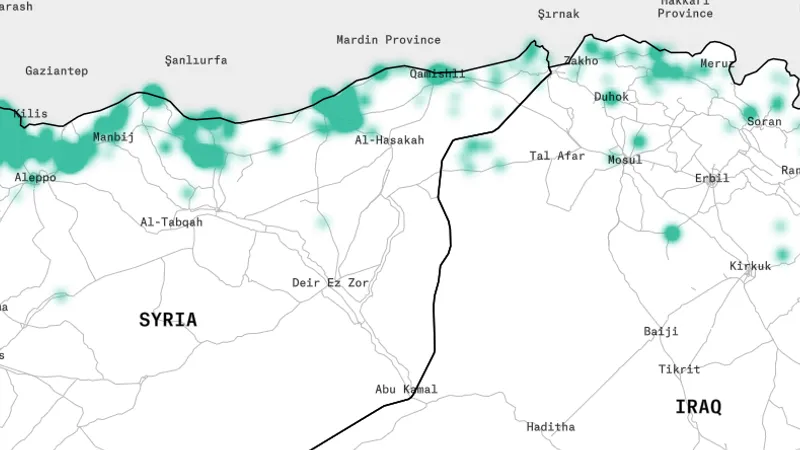 Turkish Military in Iraq and Syria Casualty Map