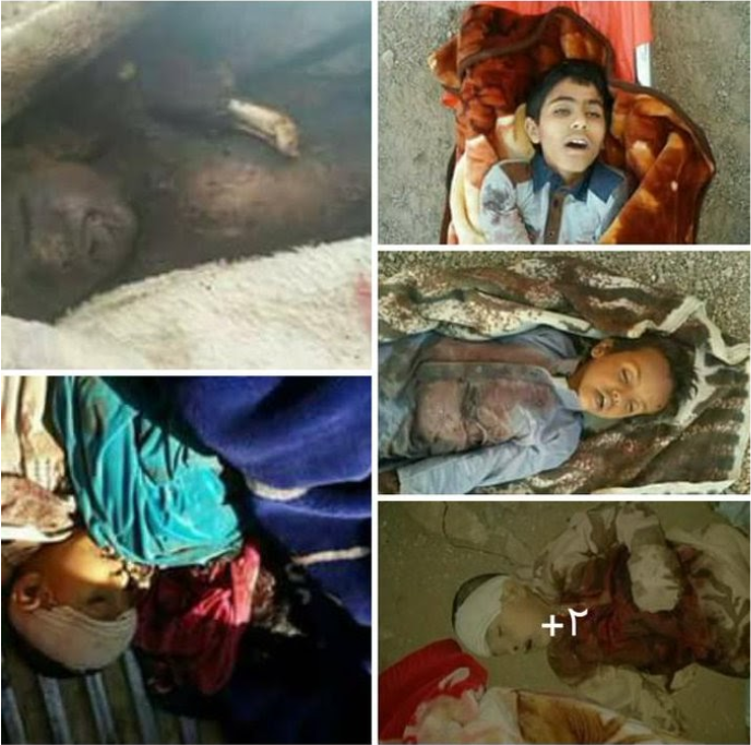 A compilation of alleged child victims of the raid (@ahmadnaser4444, January 29th 2017)