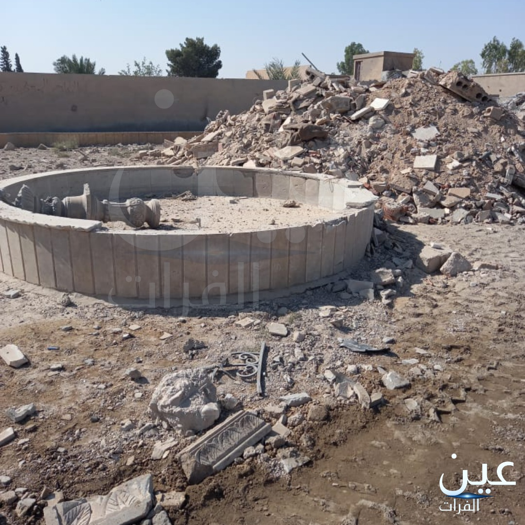 Damage to the Iranian militia headquarters in Al-Hari caused by the US airstrikes on the border areas of Al-Bukamal countryside on June 28, 2021. (Image posted by Eye of Euphrates via Facebook)
