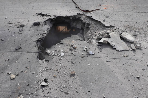 Damage caused by alleged Russian shelling of Dergachi on May 12, 2022. (Image posted by Viacheslav Zadorenko)
