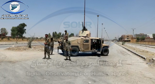 Forces involved in clashes outside of the prison in Al Hassakah. (Image posted by Syrian Observatory for Human Rights)