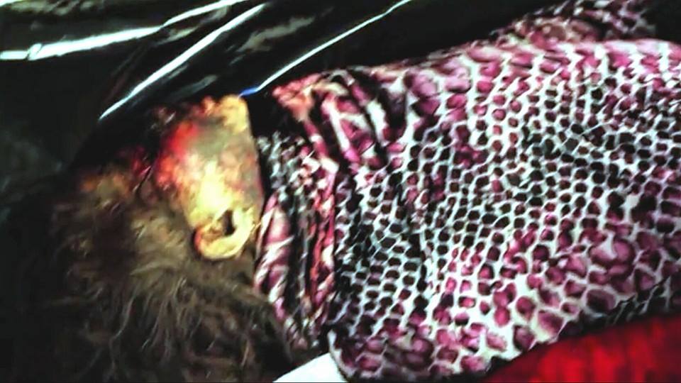 Another image shows a dead child who was killed after an alleged coalition airstrike in Mosul on March 5th (Via NRN News‎)