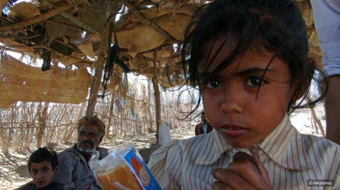 Nada, a young girl who survived the al-Majala strike, in February 2013 (Al-Karama, September 2013)