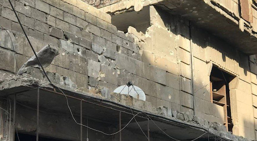 Destruction after at least one missile hit Al-Bab on February 2nd 2022 (@YusufAd76532779 / Twitter)
