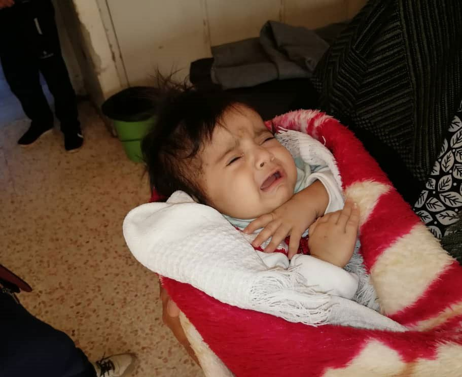 A child injured in alleged Israeli airstrikes on locations in Hama on January 22nd, 2021. (via @SyriawatanNews).