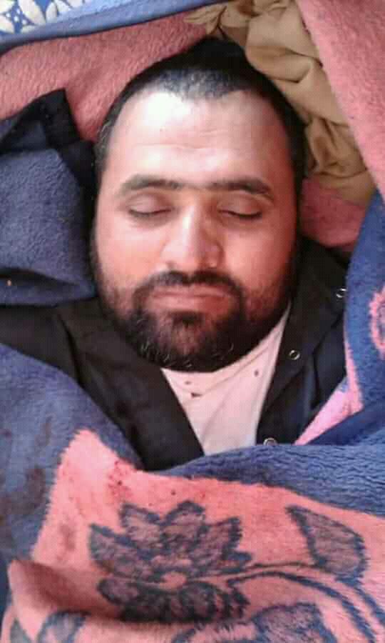 Mohammed al-Ziab, killed in airstrikes on Rasim Al-Abid camp, 26th December 2017. (via Wasel Aldiab News)