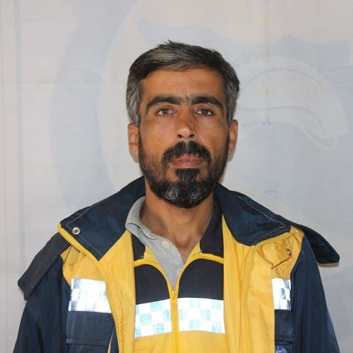 A SCD volunteer injured in alleged Russian airstrikes on Tal Menas in Idlib, Syria on January 25th 2020. (via SCD)