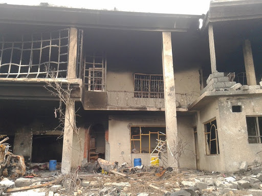 Another picture of the house allegedly hit in the strike (photo provided by family member of the victims)