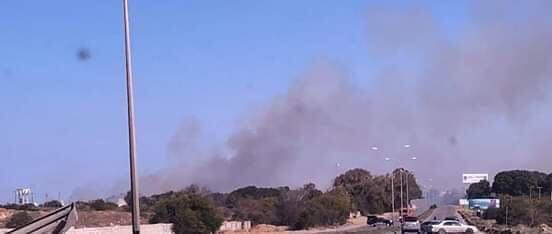 Smoke rising after alleged LNA shelling on Tajoura on April 9th, 2020 (via Hona Souq Al-Khmies)