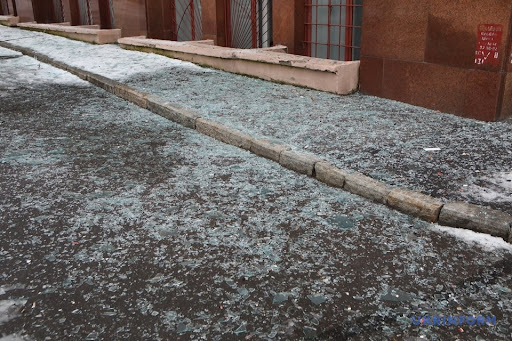 Aftermath of alleged Russian shelling of Kharkiv administration building on March 1, 2022. (Image Ukrinform