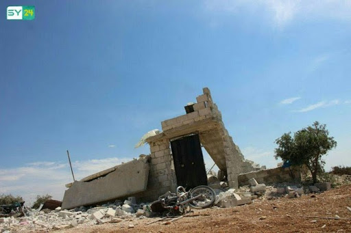 Aftermath of alleged Russian forces or Syrian regime bombing on Abdin in Idlib on Sep 9th, 2018 (via SY 24)
