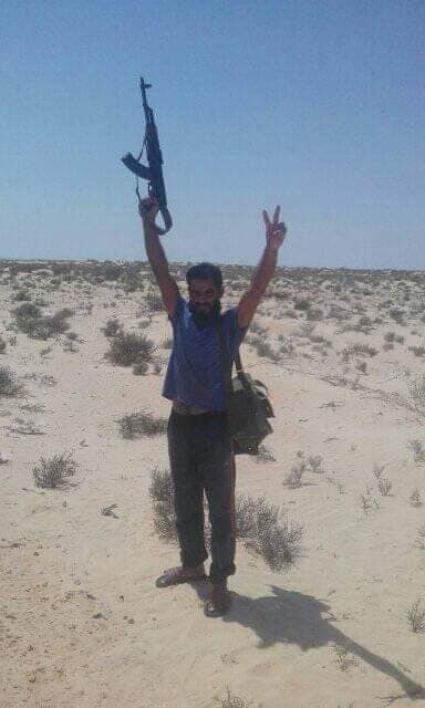 Abdel Nabi Milad Ashtaiwi Al Sabi’i, here posing with a weapon, was killed in alleged LNA strikes on Wadi Azkir on June 29th, 2020 (via Mansour Azker).