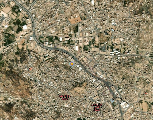 Map of the possible location of the strikes in Yemen on November 13, 2021. (Image posted by Giopioneer)