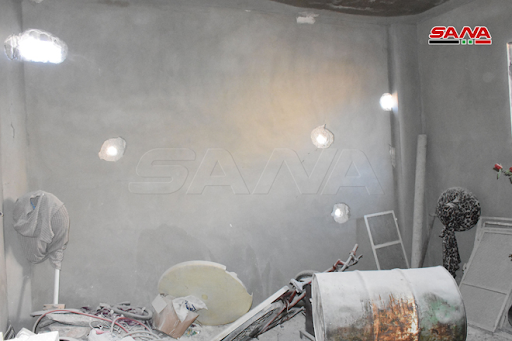 Aftermath of Israeli airstrike or Syrian regime rockets on Kazo neighborhood in Hama on January 22nd, 2021. (via SANA)