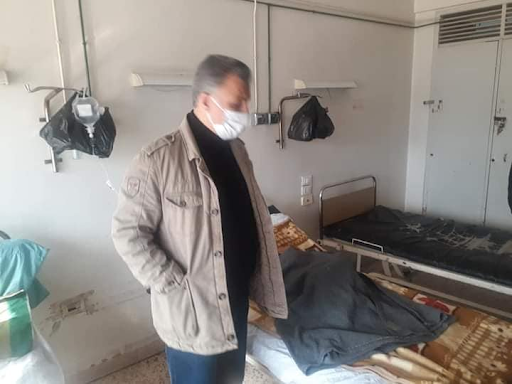 A member of the Ba'ath party in Idlib paid a visit to hospital where wounded civilians as a result of the Israeli airstrike were staying. (via Idlib, Salqin )