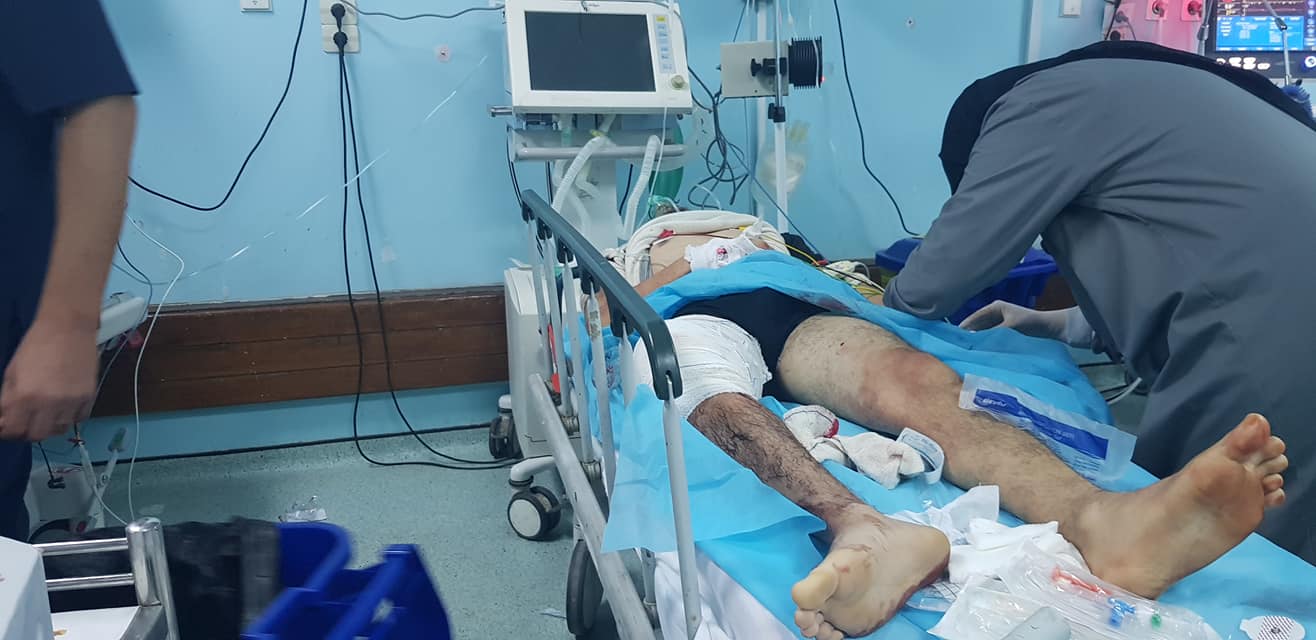 Victim being treated after shelling on Tripoli on February 4th, 2020 (via Tk Yahroug Kl shy)