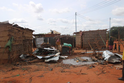 Damaged homes in Saakow district caused by airstrikes on June 16/17, 2023. (Image posted by @BaidoaU)