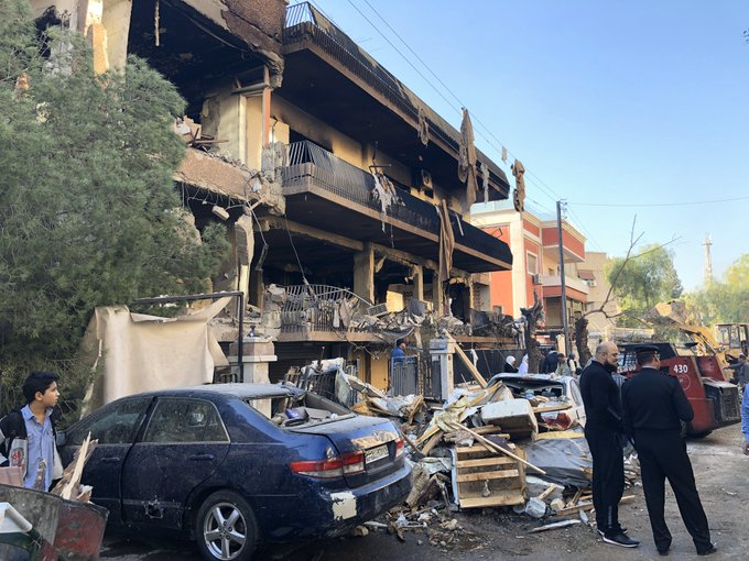 The damaged residential house after alleged Israeli airstrikes on Al Mazza neighbourhood in Damascus on November 12th, 2019 (via @Maher_mon).